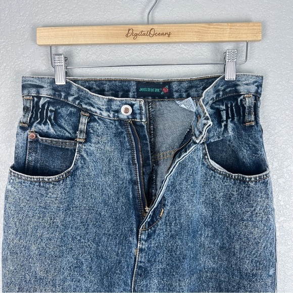 Jordache Vintage 80's Stonewash Jeans Embroidered Rose Logo High-Rise 13/14 - Picture 9 of 13
